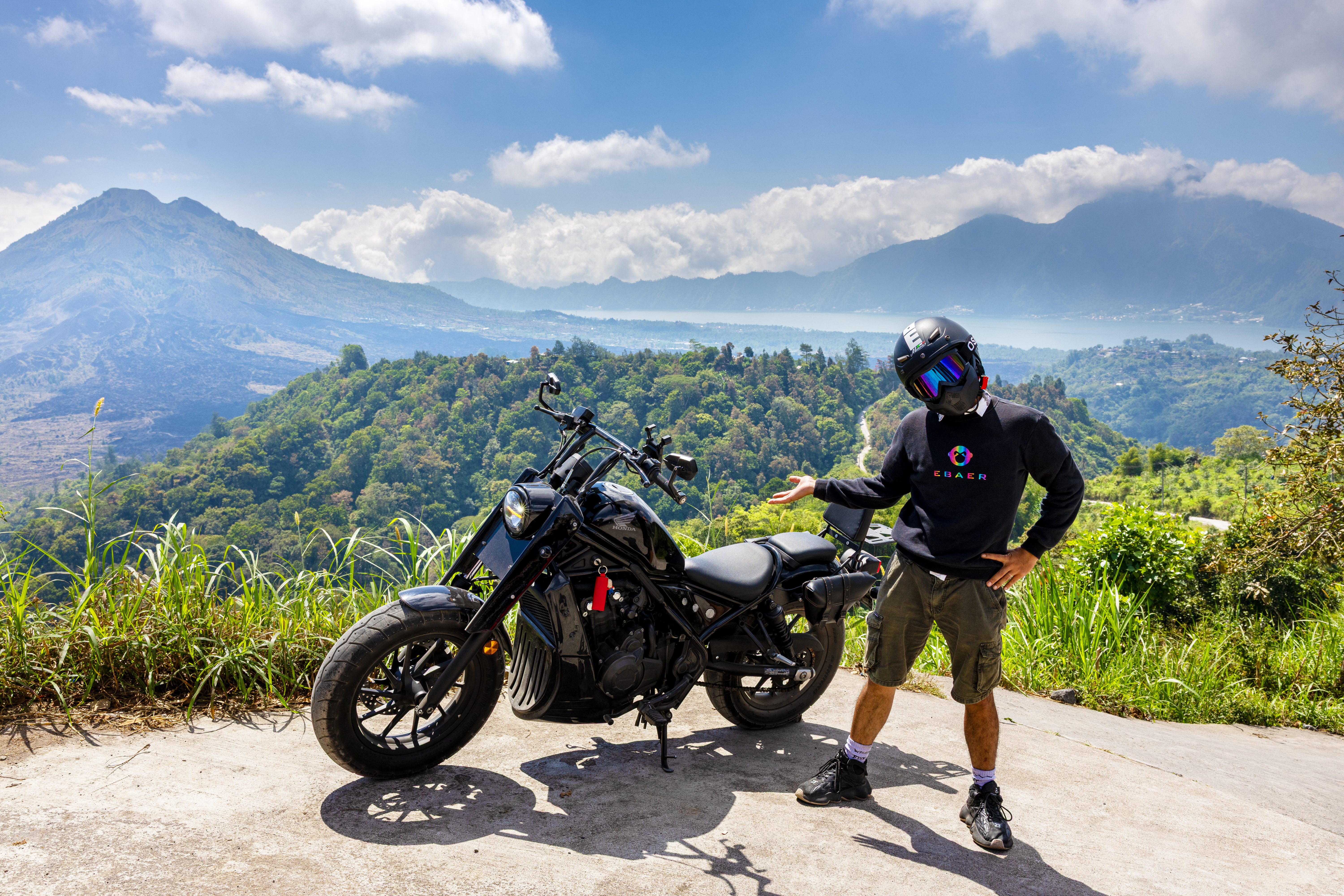 Motorcycle at Mount Batur viewpoint