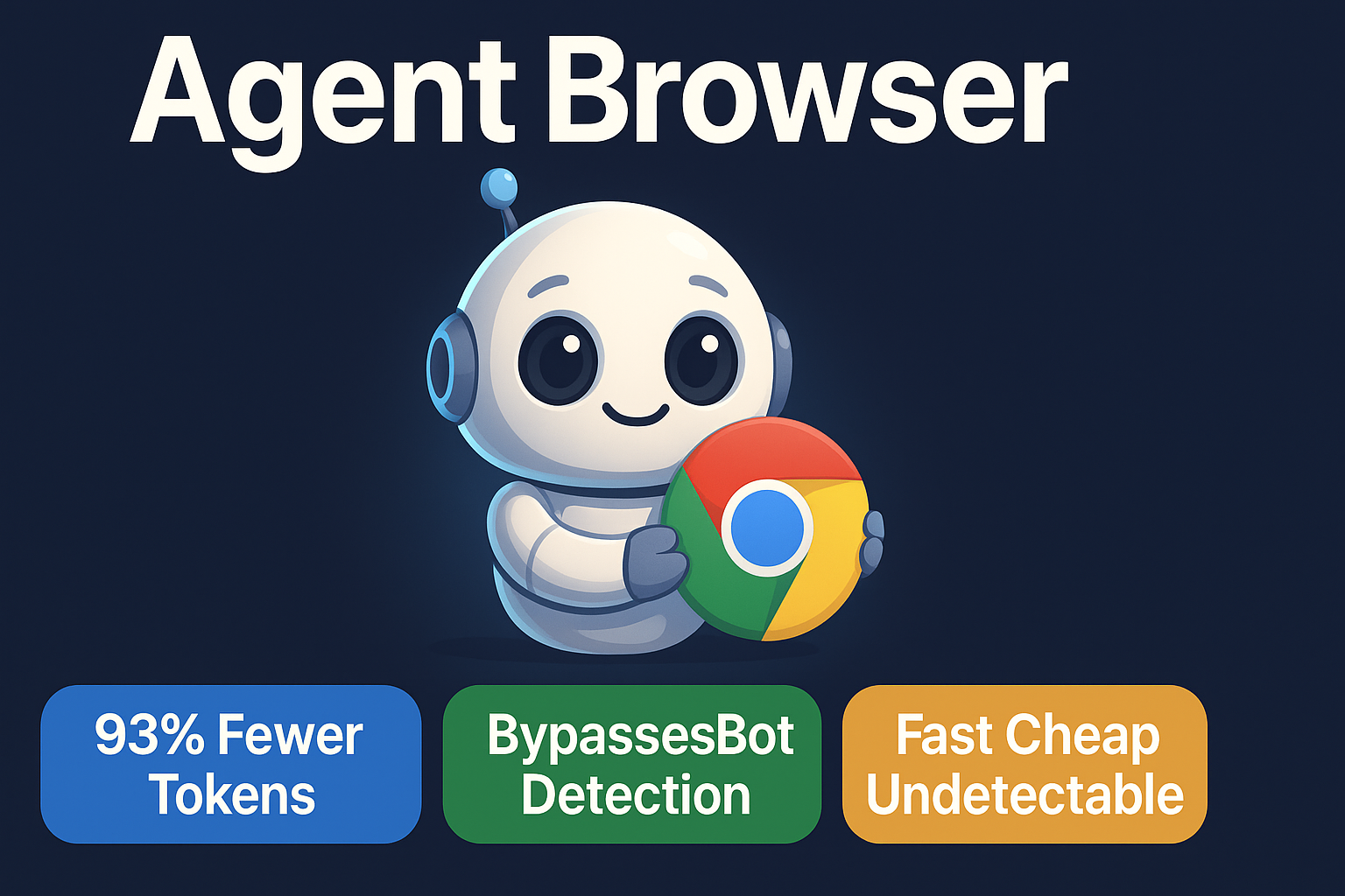 Agent Browser robot holding the Chrome logo